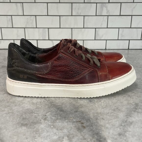 Bed Stu Azeli Sneakers Womens 10 Rust Red Contrast Color Leather Lace Up Shoes - Picture 5 of 11